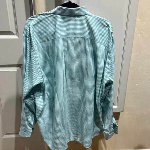 Peter Millar Turquoise Checkered Button Down Shirt - Picture 4 of 5